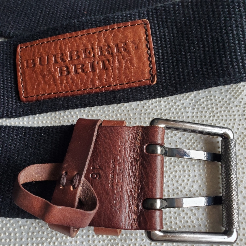 Burberry Brit Black and Brown Canvas Belt - Picture 3 of 5